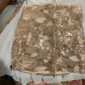 Francesca’s pink champagne skirt, large